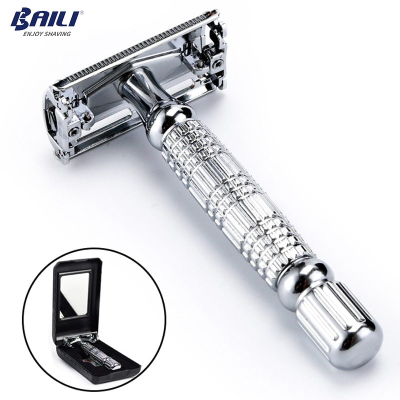 Double Edge Razor with Mirrored Case Double Edge Razor with Mirrored Case