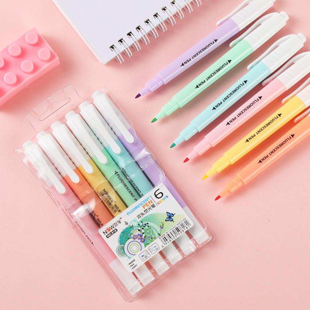 Double-Head Highlighter Pen Set (6 Pcs) Double-Head Highlighter Pen Set (6 Pcs)