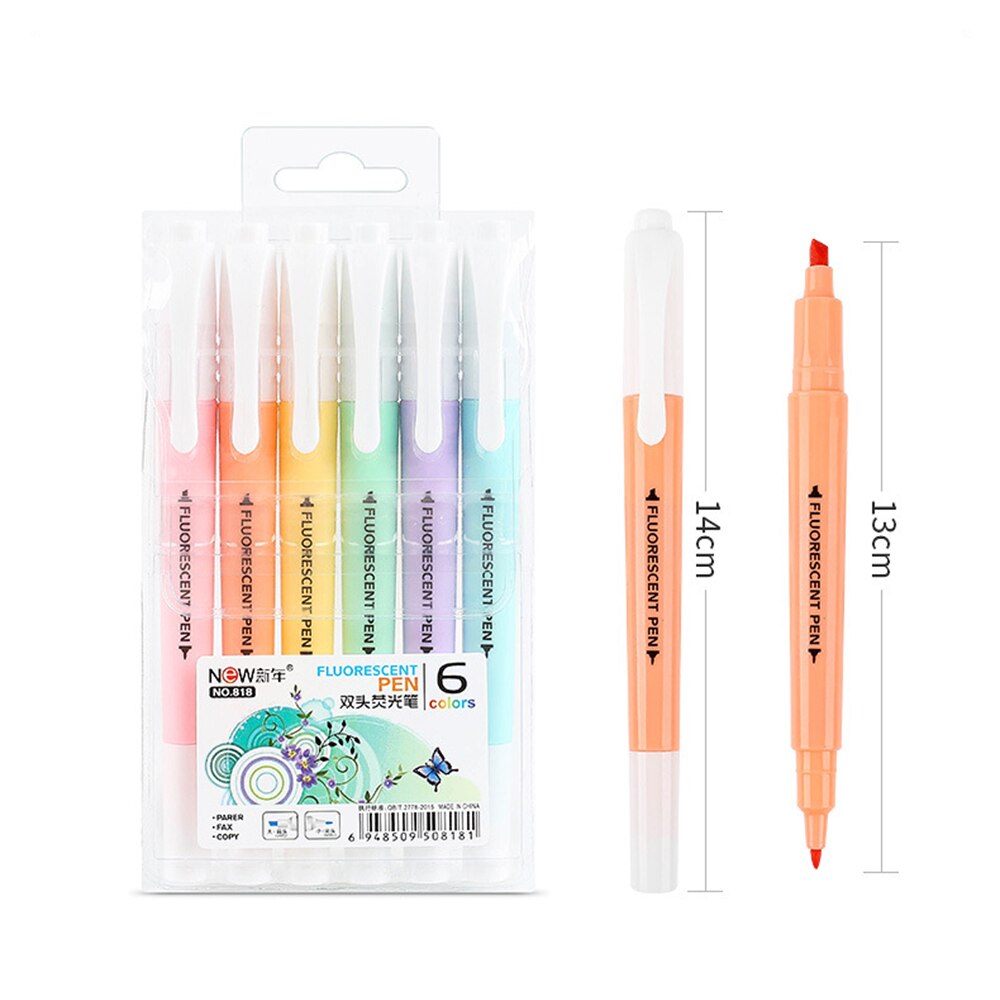 Double-Head Highlighter Pen Set (6 Pcs) Double-Head Highlighter Pen Set (6 Pcs)