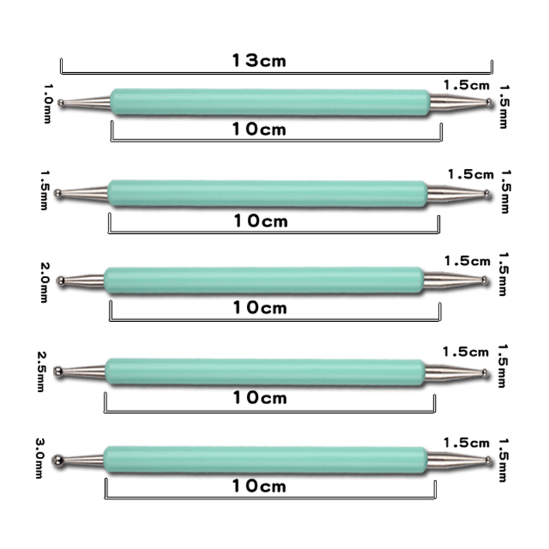 Double Headed Nail Polish Dotting Tools (5pc)