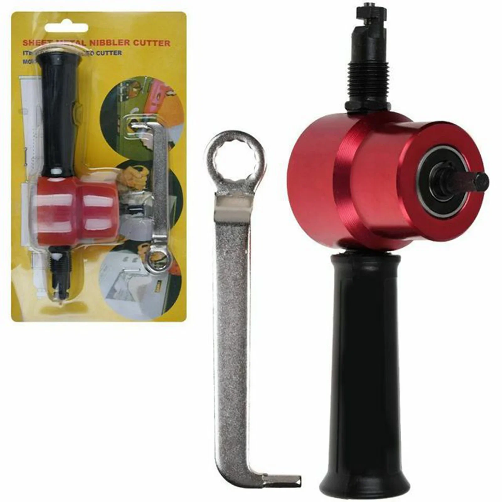 Double Headed Sheet Metal Cutter Nibbler Electric Punching Shears Iron Saw Cutting Tool Drill Attachment Deburring Tool Double Headed Sheet Metal Cutter Nibbler Electric Punching Shears Iron Saw Cutting Tool Drill Attachment Deburring Tool
