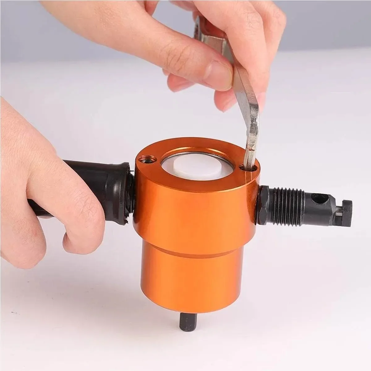 Double Headed Sheet Metal Cutter Nibbler Electric Punching Shears Iron Saw Cutting Tool Drill Attachment Deburring Tool Double Headed Sheet Metal Cutter Nibbler Electric Punching Shears Iron Saw Cutting Tool Drill Attachment Deburring Tool
