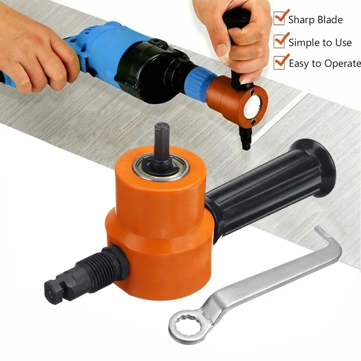 Double Headed Sheet Metal Cutter Nibbler Electric Punching Shears Iron Saw Cutting Tool Drill Attachment Deburring Tool Double Headed Sheet Metal Cutter Nibbler Electric Punching Shears Iron Saw Cutting Tool Drill Attachment Deburring Tool