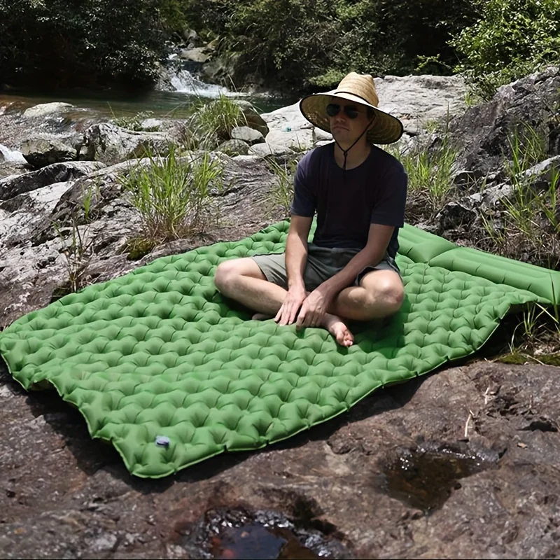 Double Inflatable Mattress with Built-in Pillow Pump Outdoor Sleeping Pad Camping Air Mat for Travel Backpacking Hiking Double Inflatable Mattress with Built-in Pillow Pump Outdoor Sleeping Pad Camping Air Mat for Travel Backpacking Hiking