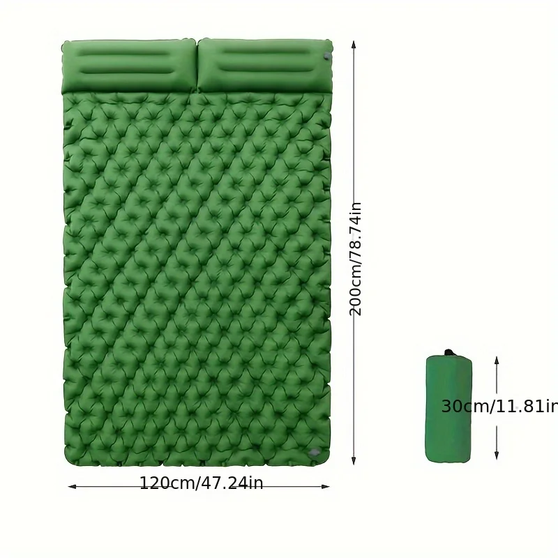 Double Inflatable Mattress with Built-in Pillow Pump Outdoor Sleeping Pad Camping Air Mat for Travel Backpacking Hiking Double Inflatable Mattress with Built-in Pillow Pump Outdoor Sleeping Pad Camping Air Mat for Travel Backpacking Hiking