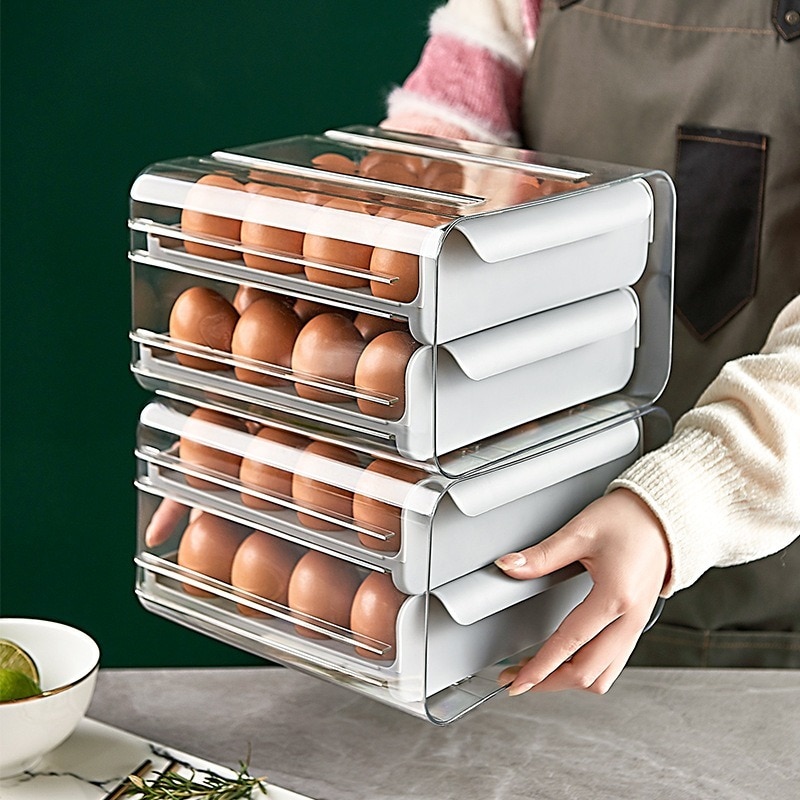 Double Layer Egg Drawer Storage