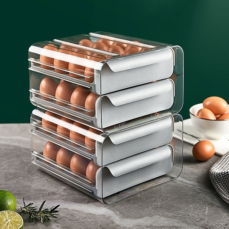 Double Layer Egg Drawer Storage