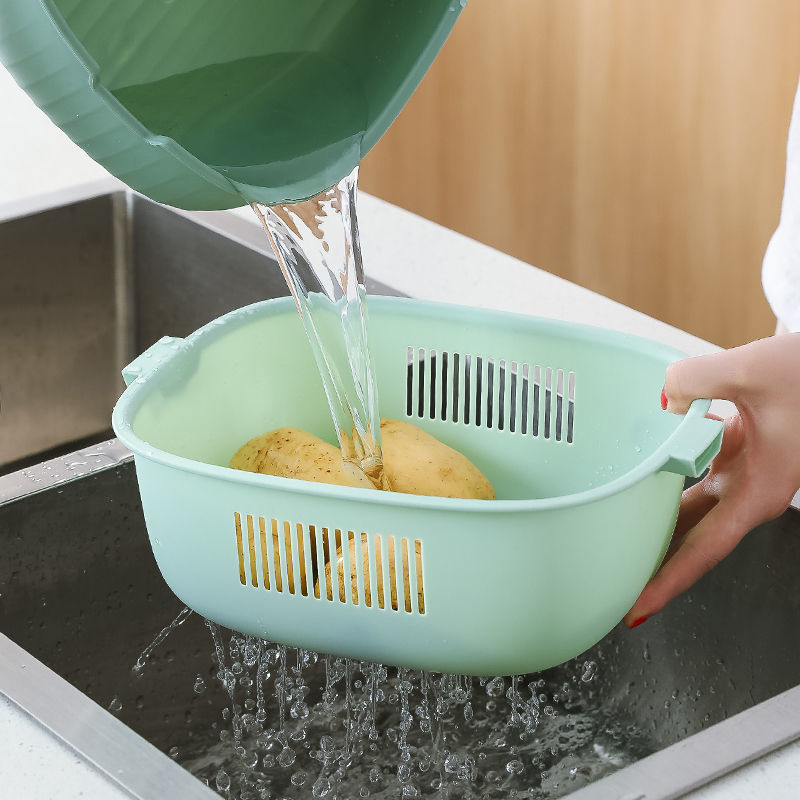 Double Layer Kitchen Plastic Colander