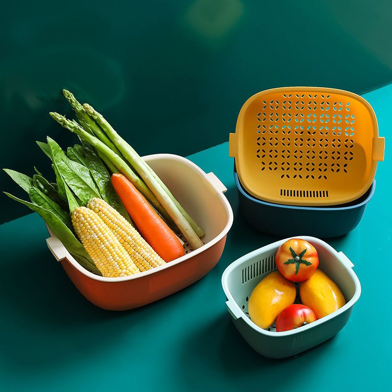 Double Layer Kitchen Plastic Colander