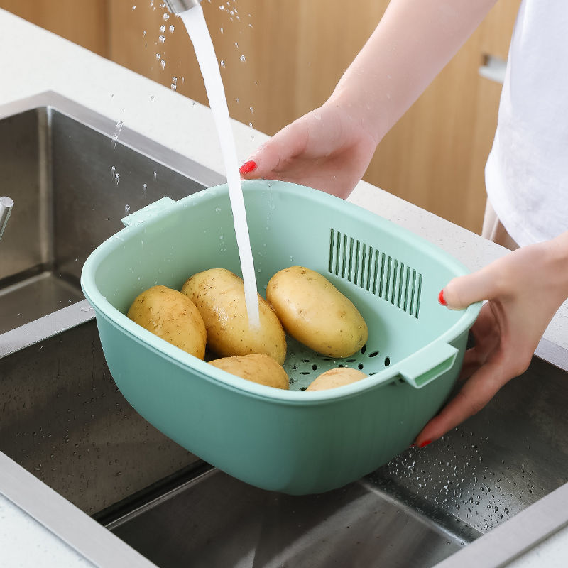 Double Layer Kitchen Plastic Colander