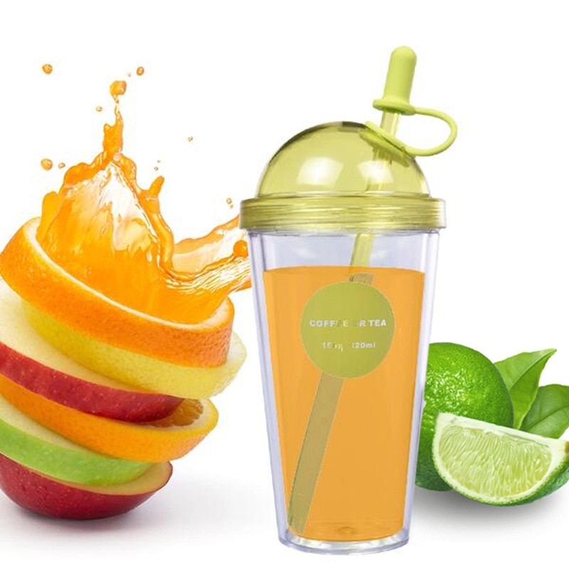 Double Layer Tumbler Cup with Straw Double Layer Tumbler Cup with Straw