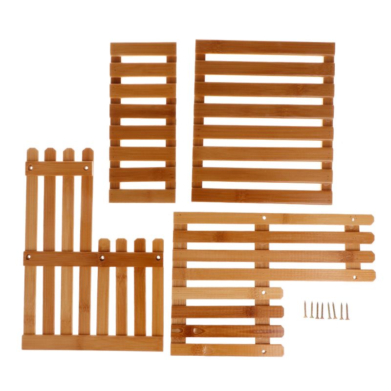 Double Layer Wooden Flower Rack