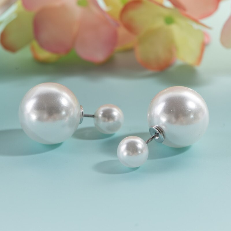 Double Pearl Earrings Set (4 Pairs)