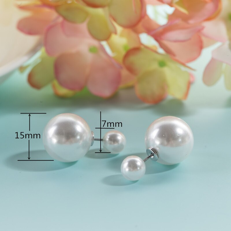 Double Pearl Earrings Set (4 Pairs)