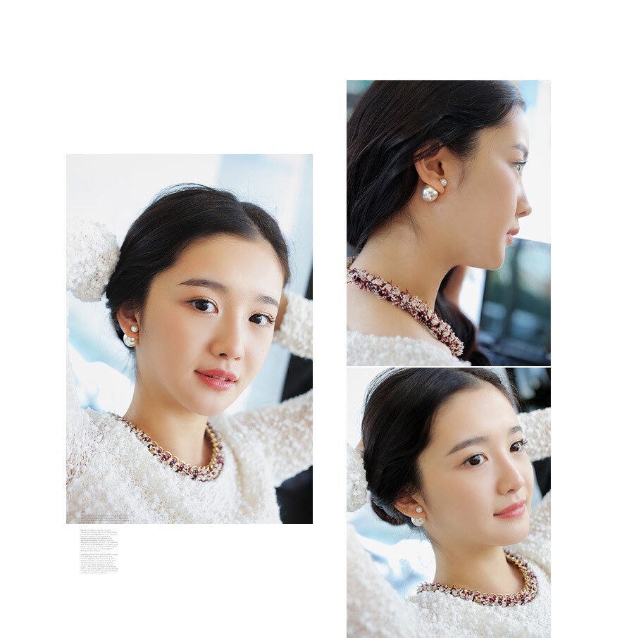 Double Pearl Earrings Set (4 Pairs)