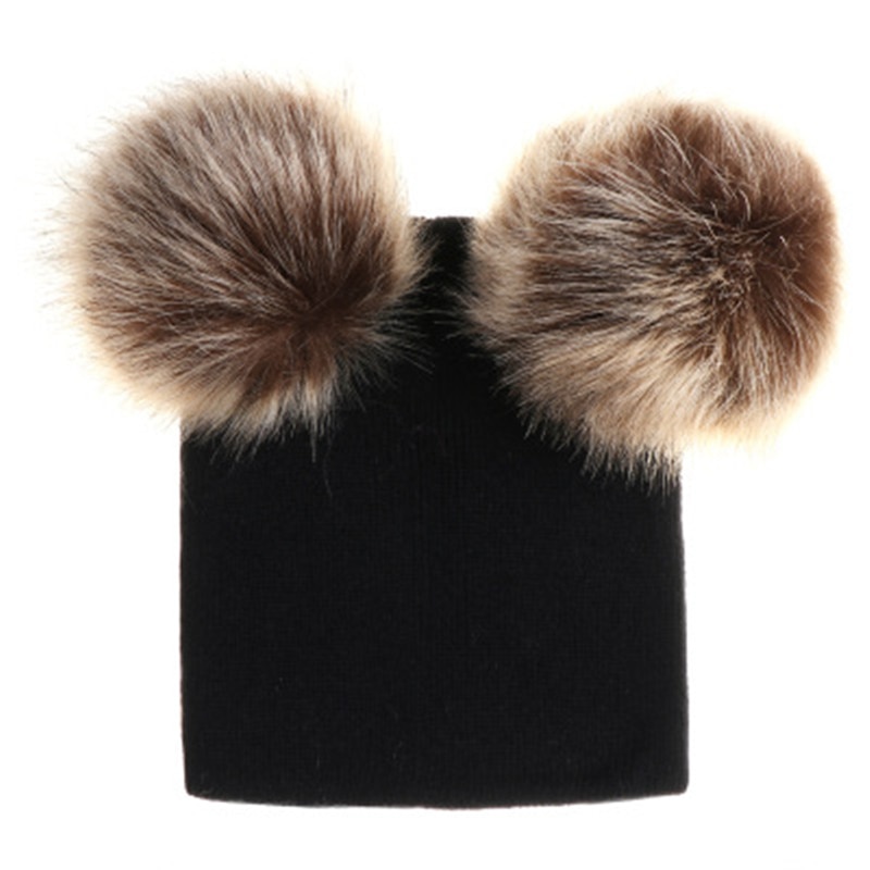 Double Pom Pom Beanie Hat For Kids Double Pom Pom Beanie Hat For Kids
