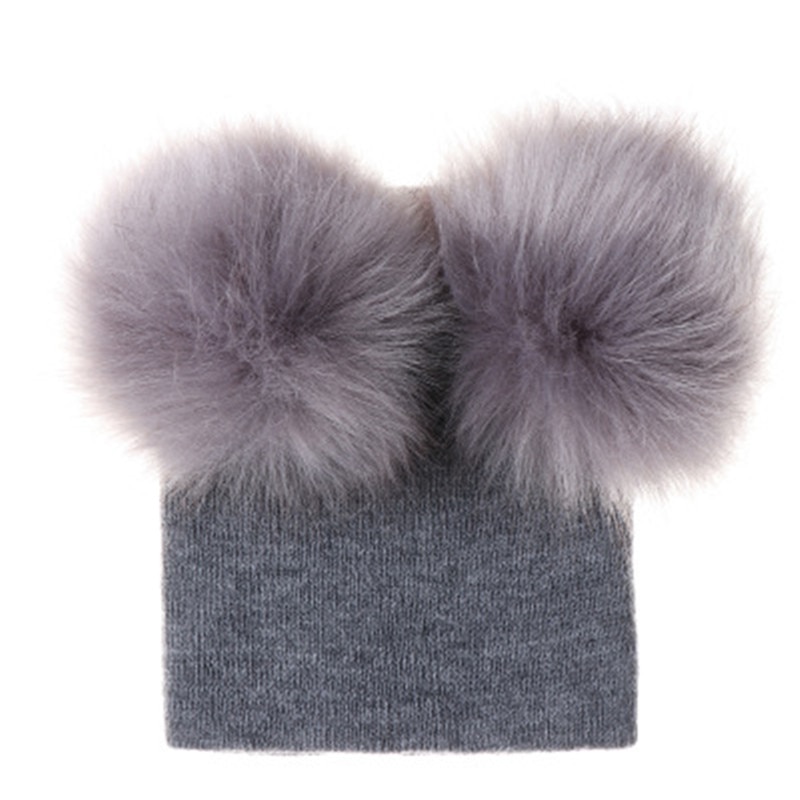 Double Pom Pom Beanie Hat For Kids Double Pom Pom Beanie Hat For Kids