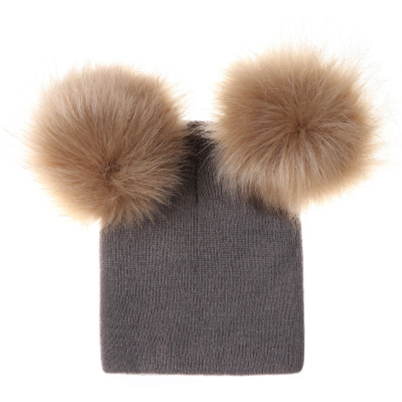 Double Pom Pom Beanie Hat For Kids Double Pom Pom Beanie Hat For Kids