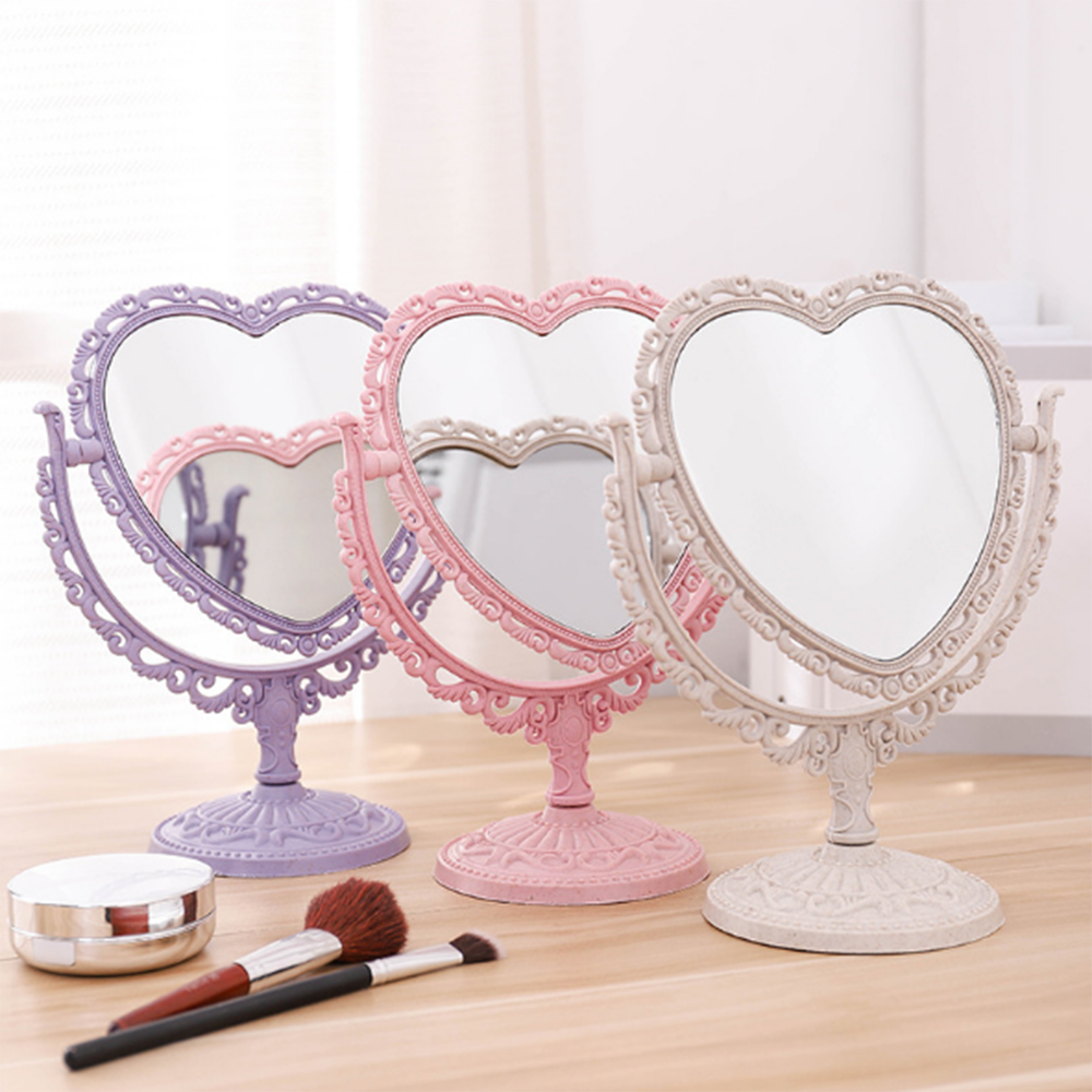 Double Sided Heart Makeup Mirror