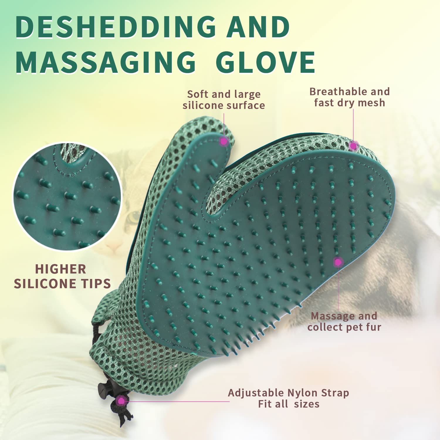 Double Sided Mitt Brush for Cats