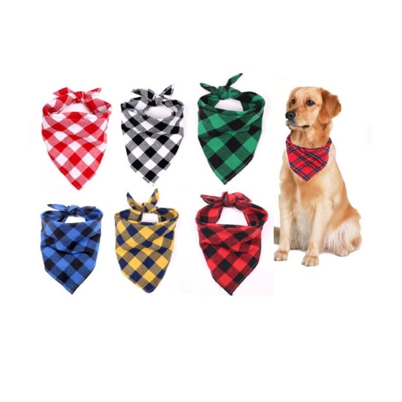 Double Sided Plaid Dog Bandana