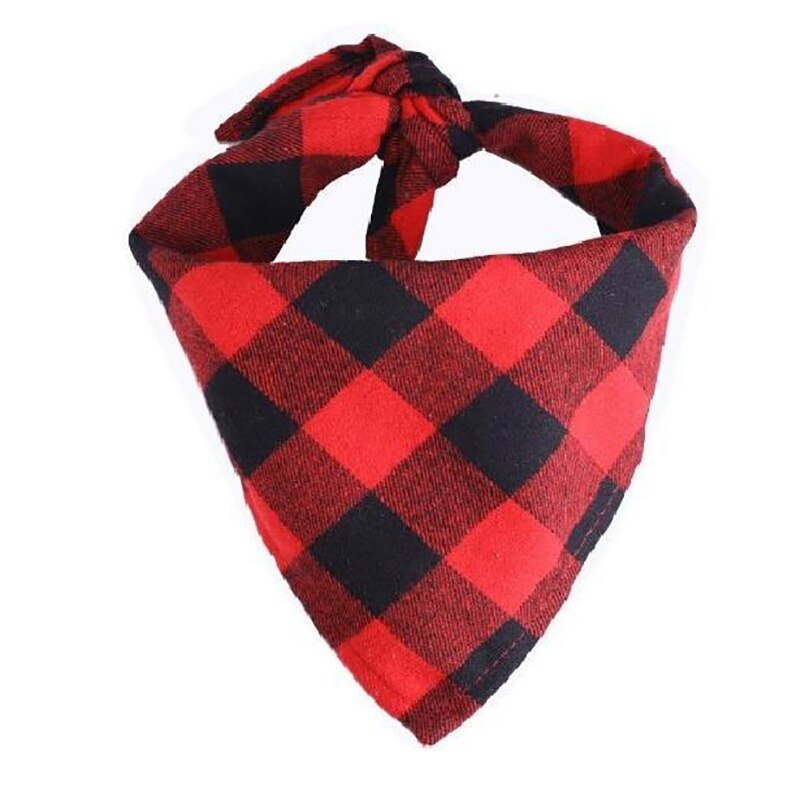Double Sided Plaid Dog Bandana