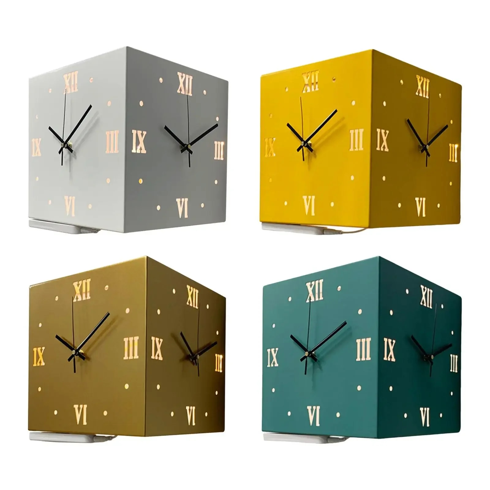 Double-Sided Square Wall Clock Minimalist Creative Corner Digital Hollow-Out Silent Wall Clock Simple Wall Decoration