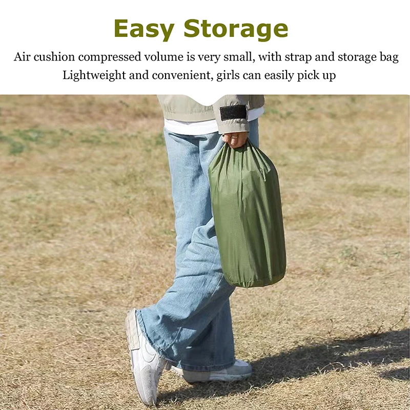 Double Sleeping Pad for Camping Self-Inflating Mat Sleeping Mattress with Pillow for Hiking Outdoor 2 Persons Travel