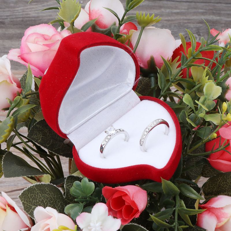 Double Slot Heart Shape Ring Box Double Slot Heart Shape Ring Box