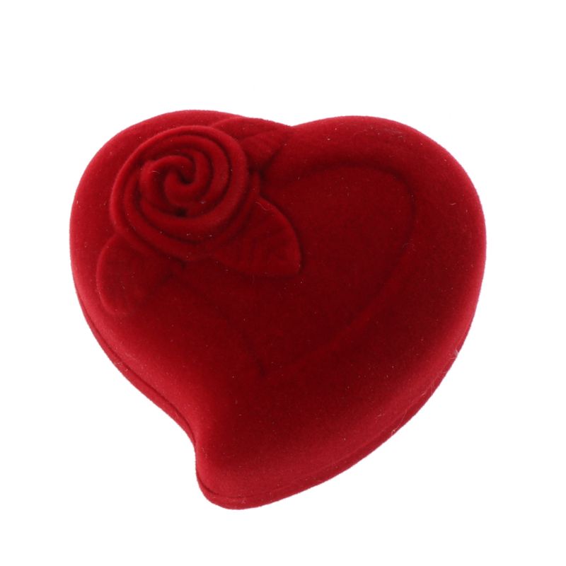 Double Slot Heart Shape Ring Box