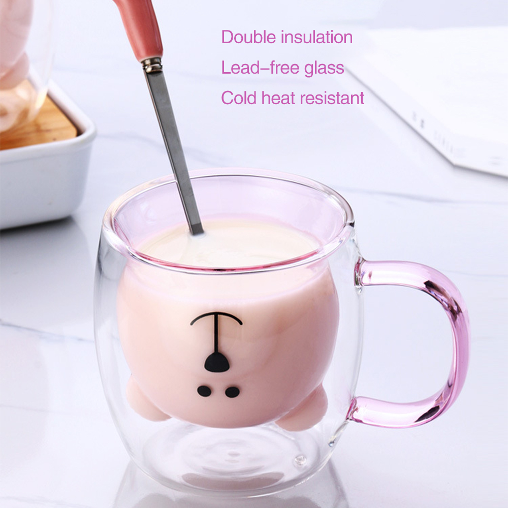 Double Wall Glass Bear Mug