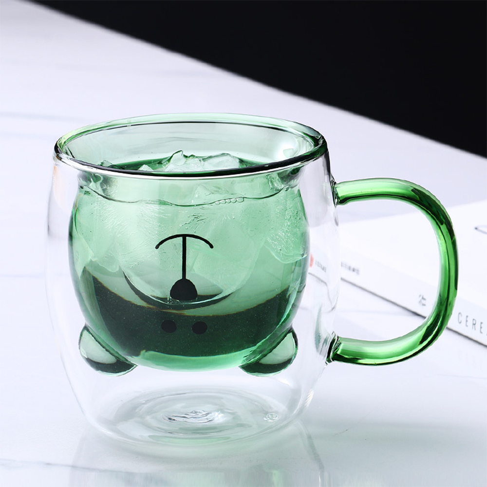 Double Wall Glass Bear Mug
