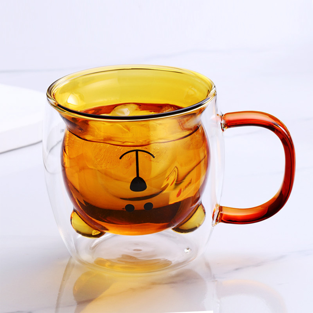 Double Wall Glass Bear Mug