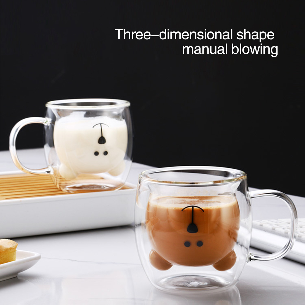 Double Wall Glass Bear Mug