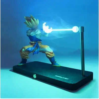Dragon Ball Super Saiyan Son Goku Chaozu Figure Dynamic Wave Kamehameha Wave Night Light Decoration Ornament Toys Gift