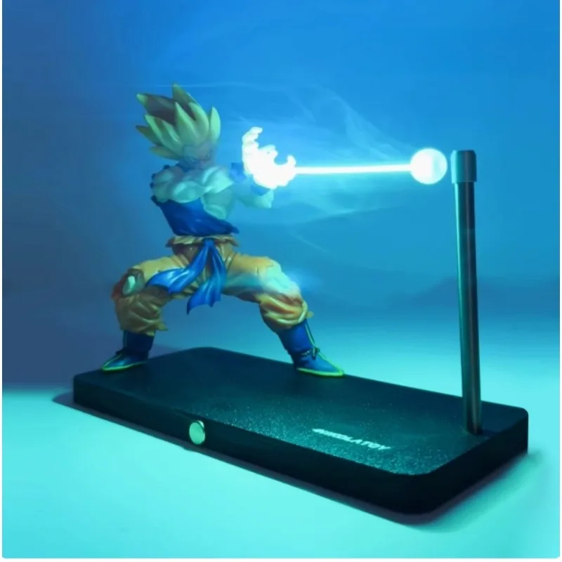 Dragon Ball Super Saiyan Son Goku Chaozu Figure Dynamic Wave Kamehameha Wave Night Light Decoration Ornament Toys Gift