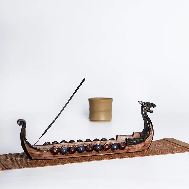 Dragon Boat Incense Stick Holder Burner Hand Carved Censer Ornaments Retro Incense Burners Traditional Design Home Dragon Boat Incense Stick Holder Burner Hand Carved Censer Ornaments Retro Incense Burners Traditional Design Home