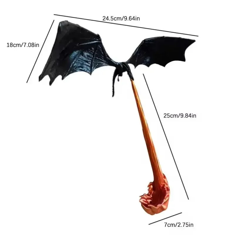 Dragon Flame Book Nook Gothic Dragon Flame Book Decoration Creative Fire-Breathing Dragon Flame Bookshelf Statue