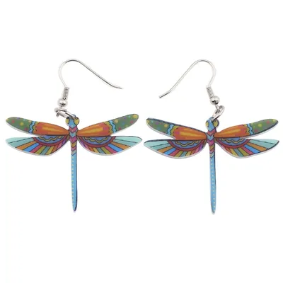 Dragonfly Earrings Long Dangle Earrings