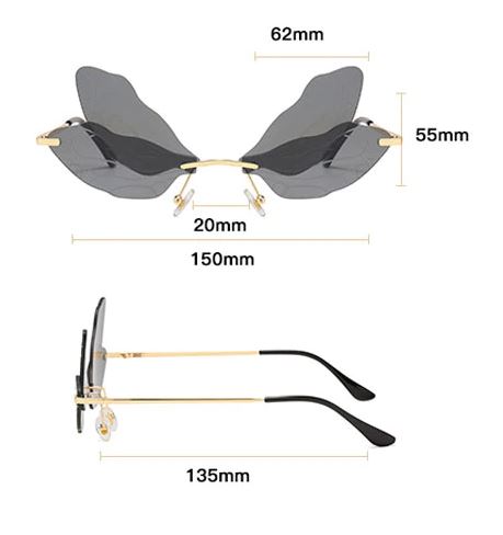 Dragonfly Wings Sunglasses Rimless Eyewear Dragonfly Wings Sunglasses Rimless Eyewear