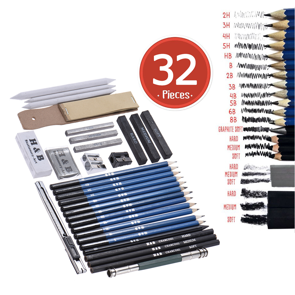 Drawing Kit Sketch Tool Set (32pcs)