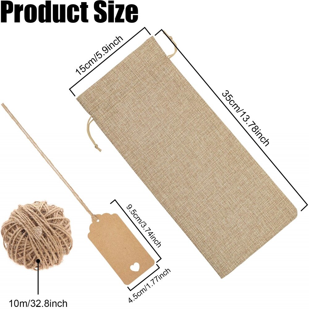 Drawstring Burlap Wine Bags (12pcs)