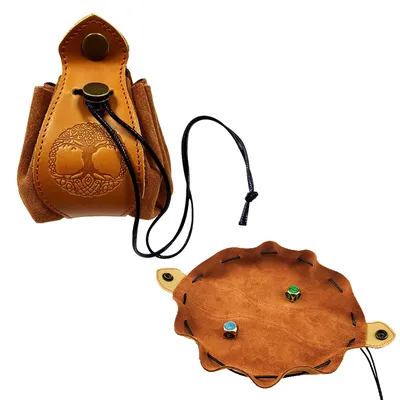Drawstring Genuine Leather Dice Bag