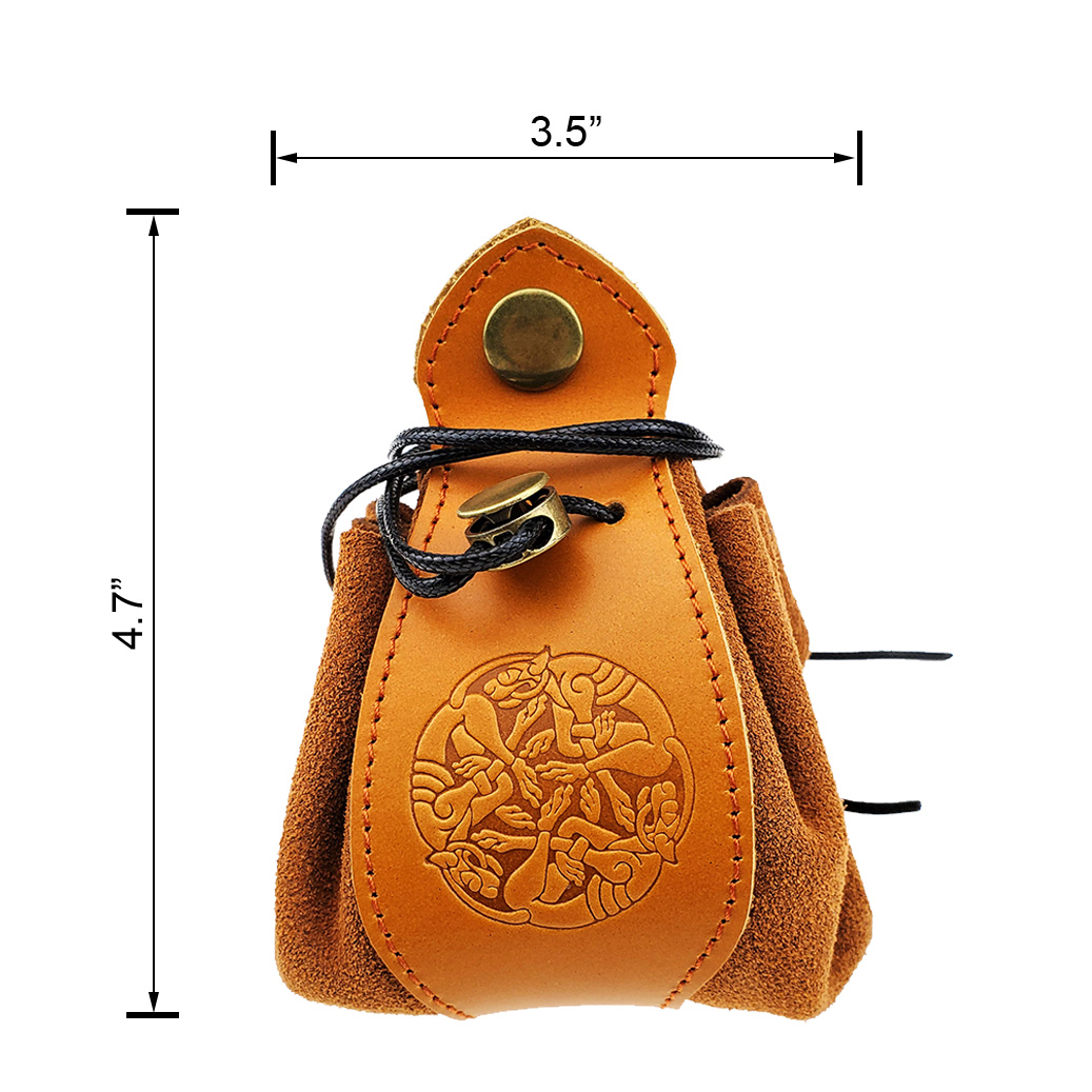 Drawstring Genuine Leather Dice Bag