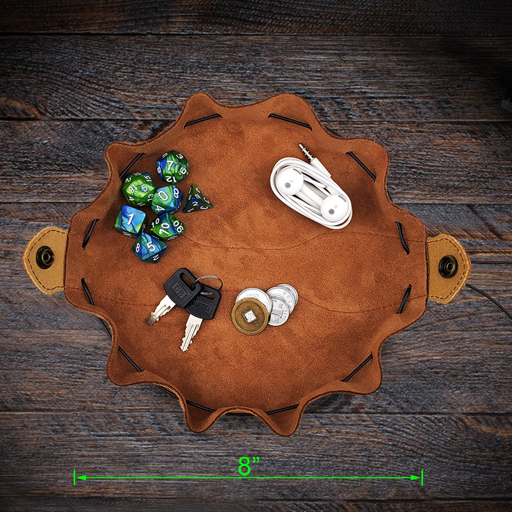 Drawstring Genuine Leather Dice Bag