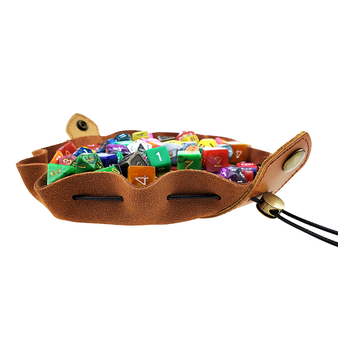 Drawstring Genuine Leather Dice Bag