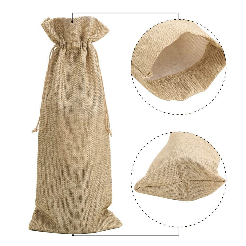Drawstring Jute Wine Bags (10pcs)