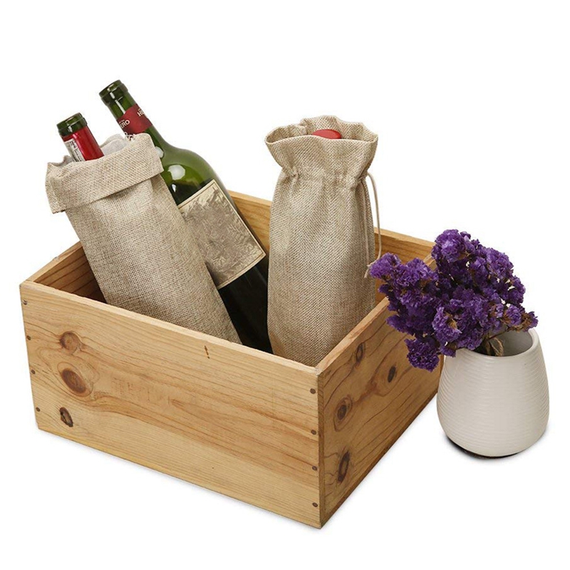 Drawstring Jute Wine Bags (10pcs)