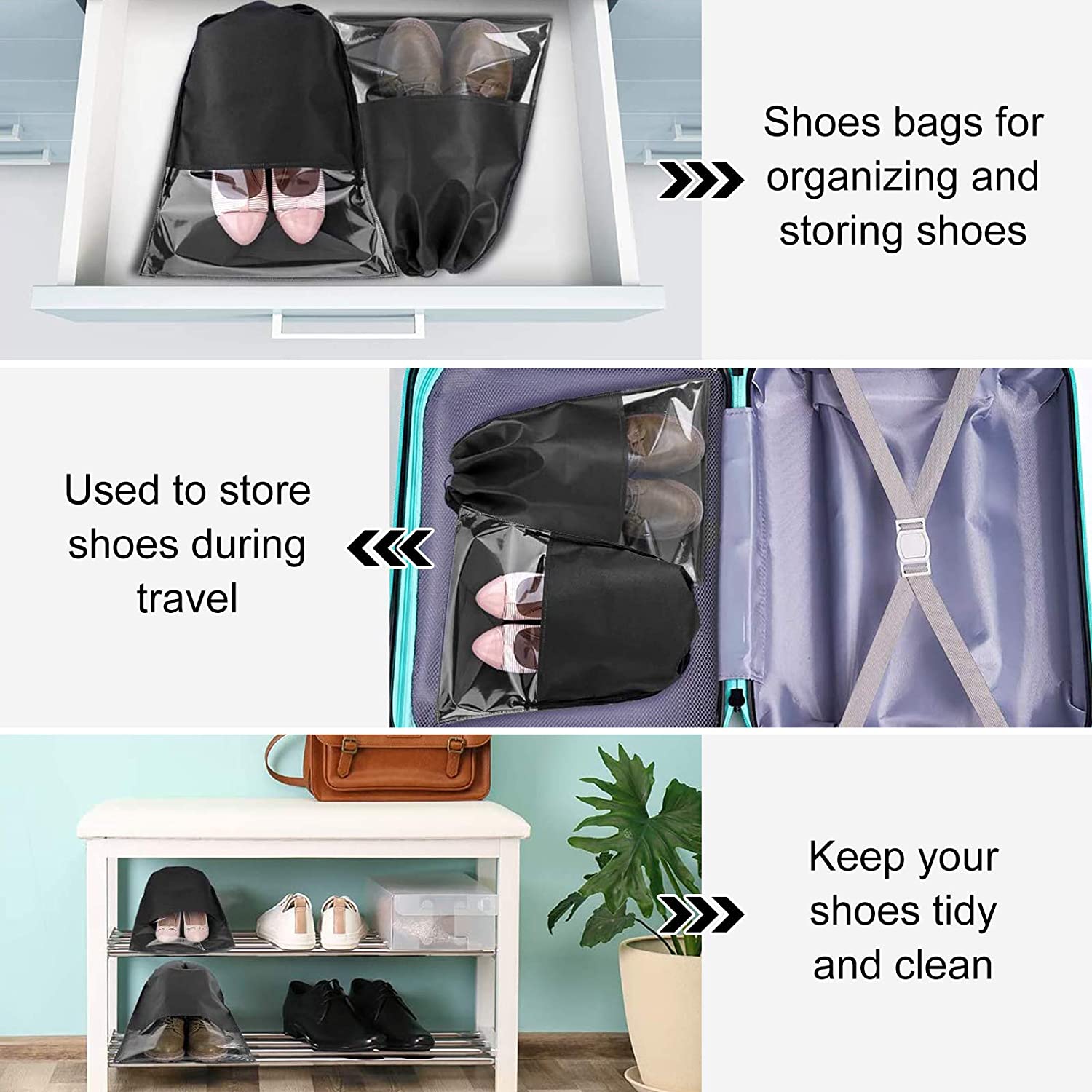 Drawstring Luggage Shoe Bags (10 pcs) Drawstring Luggage Shoe Bags (10 pcs)