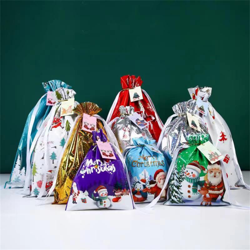 Drawstring Reusable Christmas Gift Bags (10pcs)